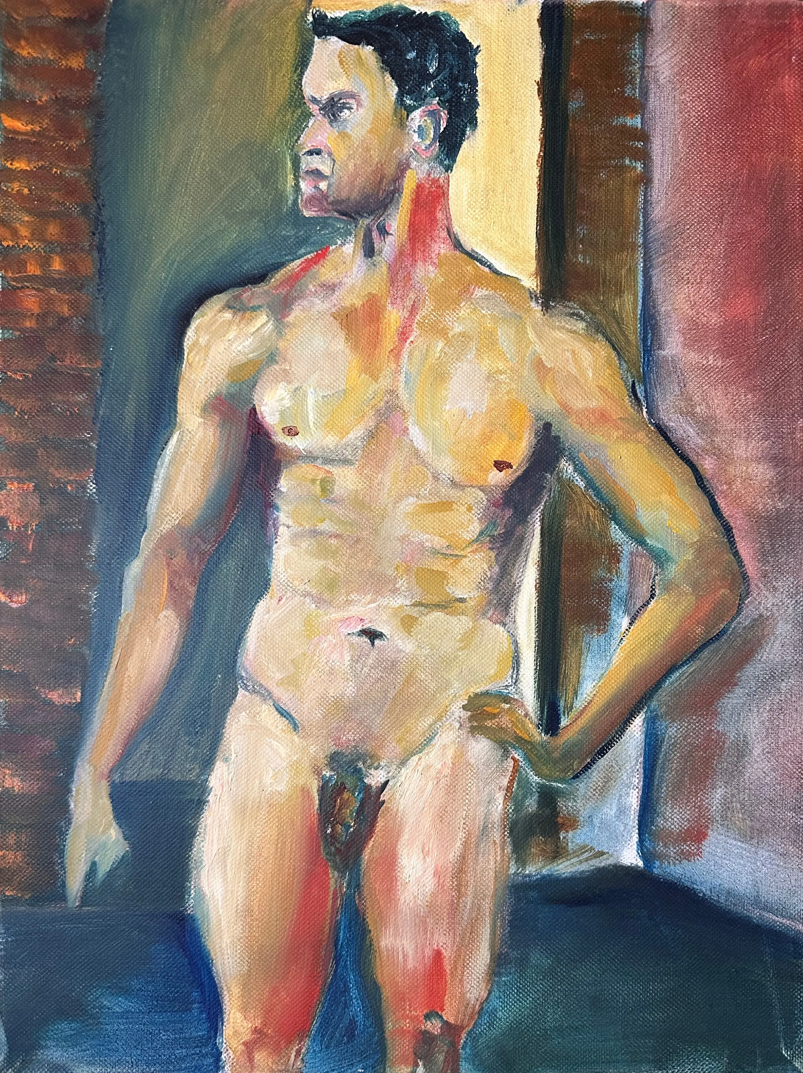 Erin Lilli Male Nude, 2013 Oil on 12" × 16" stretched canvas O1216CS13NU