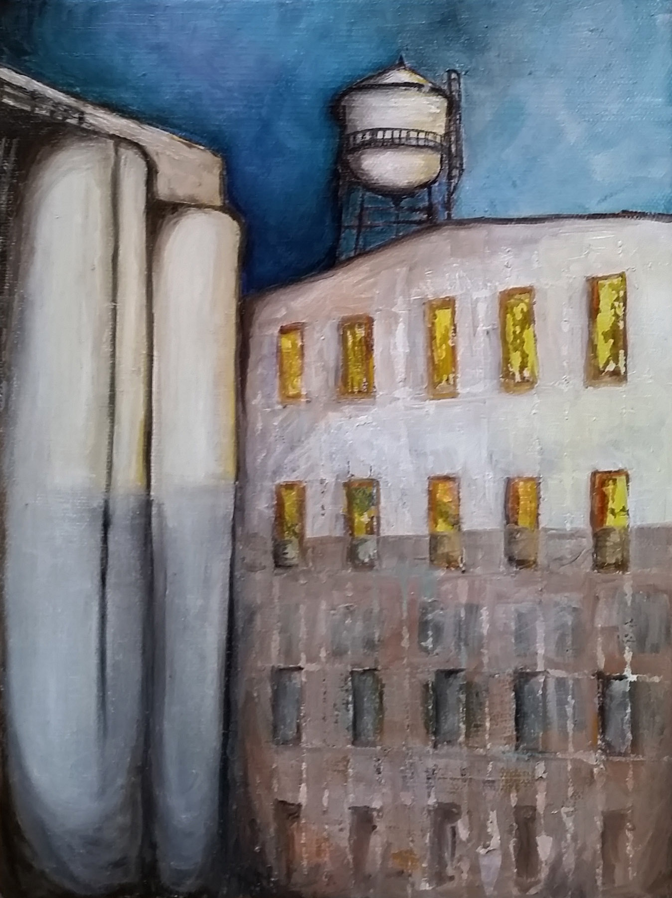 Erin Lilli Minneapolis Water Tank, c.2013 Oil on stretched canvas
