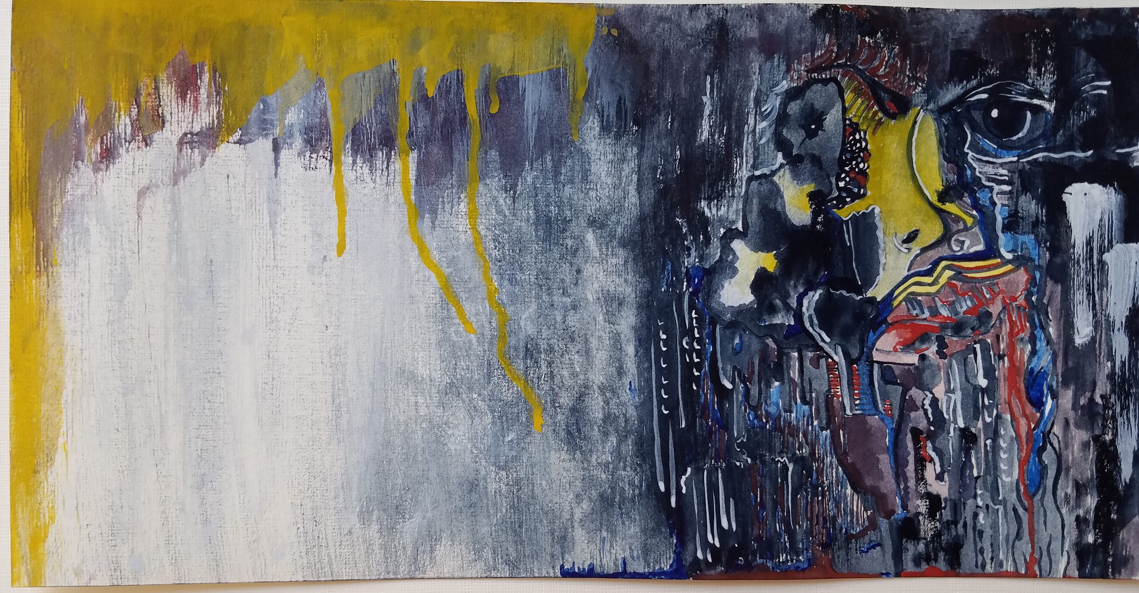 City Swallows Face, 2020 Watercolor on 12" × 6" heavy paper W1206UK22PT01